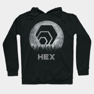 Vintage HEX Coin To The Moon HEX Crypto Token Cryptocurrency Blockchain Wallet Birthday Gift For Men Women Kids Hoodie